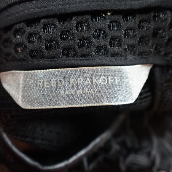 REED KRAKOFF Women 8 Dress Sheath Lamb Leather Silk Mesh Top Sleeveless Blacke - Picture 5 of 11